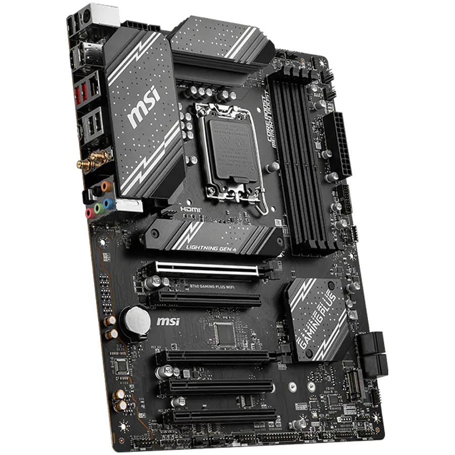 Matična ploča MSI B760 GAMING PLUS WIFI (ATX, LGA 1700, 4x DDR5, 1x HDMI, 1x DisplayPort, 2x M.2, 4x SATA)-1
