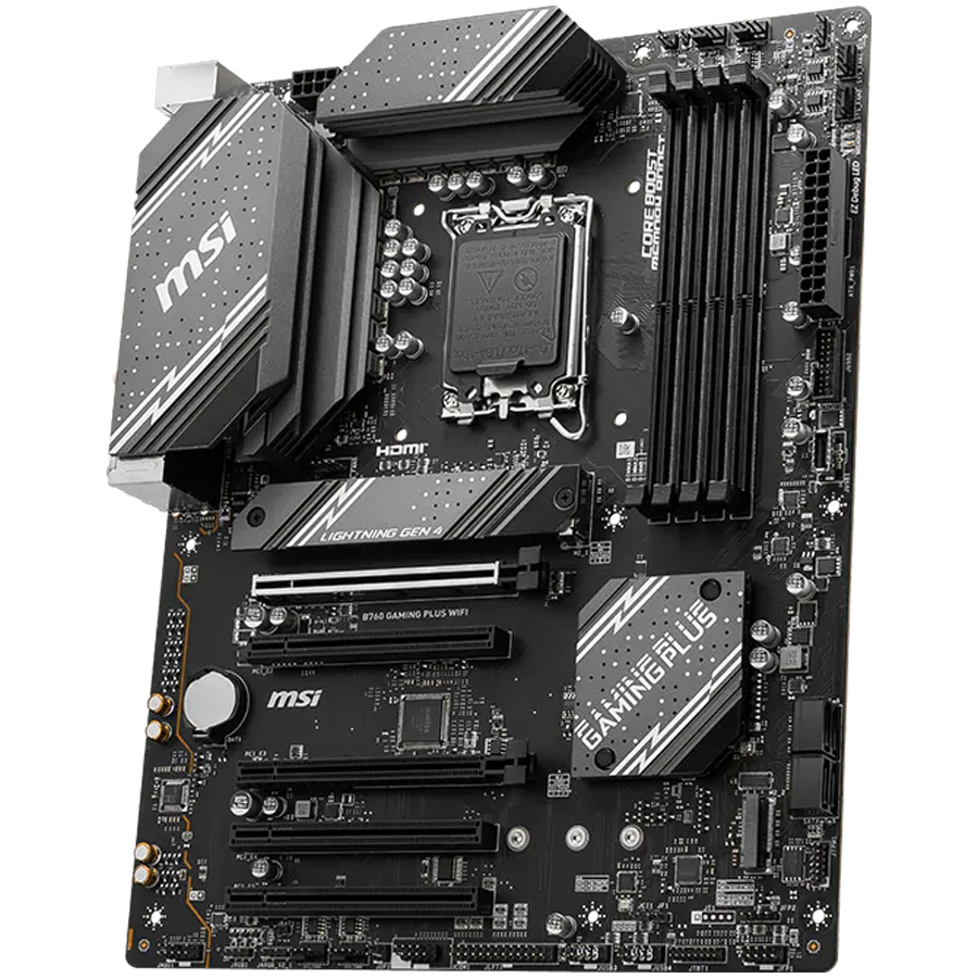 Matična ploča MSI B760 GAMING PLUS WIFI (ATX, LGA 1700, 4x DDR5, 1x HDMI, 1x DisplayPort, 2x M.2, 4x SATA)-2
