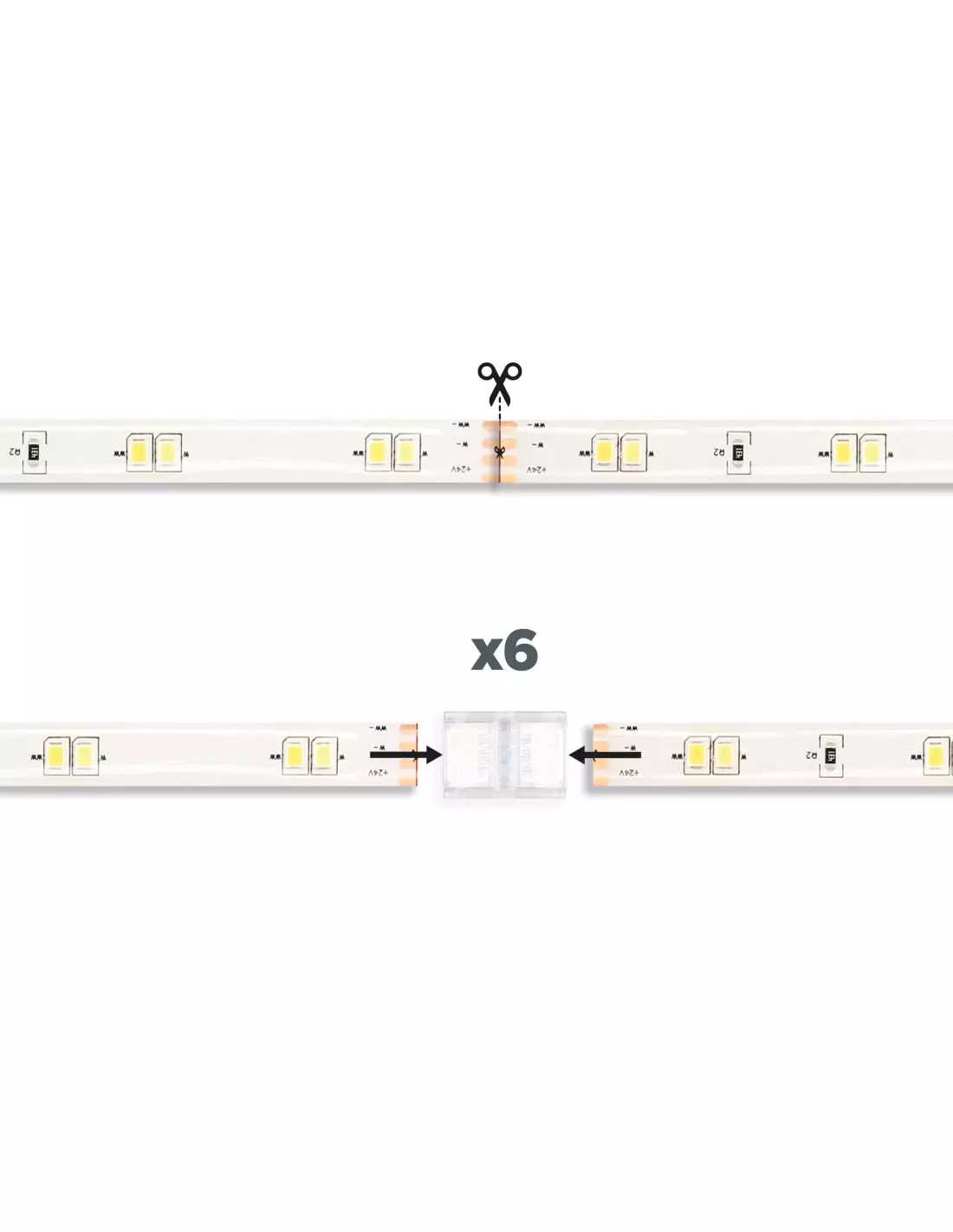 LED traka KSIX smart, 5 metara, podrezivanje, 1000 lumena, CCT bijela, daljinski-3