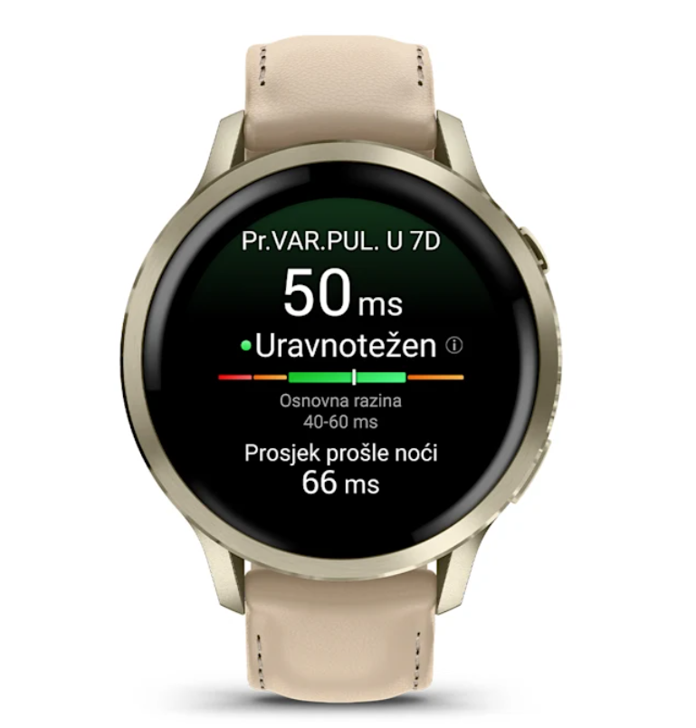 Pametni sat GARMIN Venu 4 41mm Beige/ Lunar gold leather, 010-03013-03-1