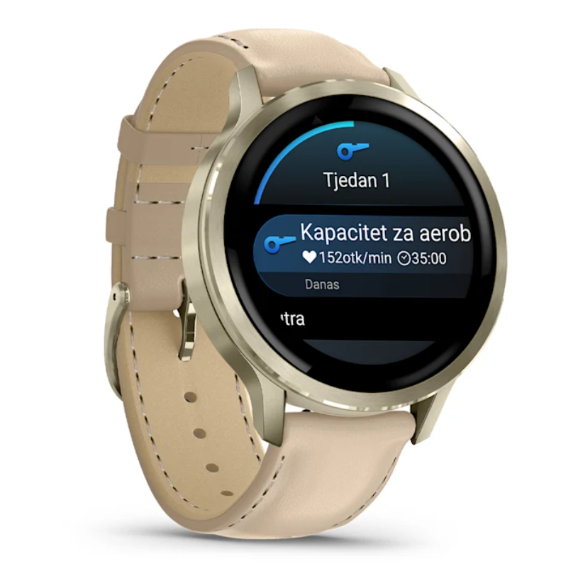 Pametni sat GARMIN Venu 4 41mm Beige/ Lunar gold leather, 010-03013-03-3