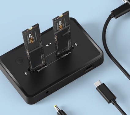 Dokumentacijska stanica GEMBIRD DD2-U3M2 USB Type-C M.2 NVME (i SATA) crna-1