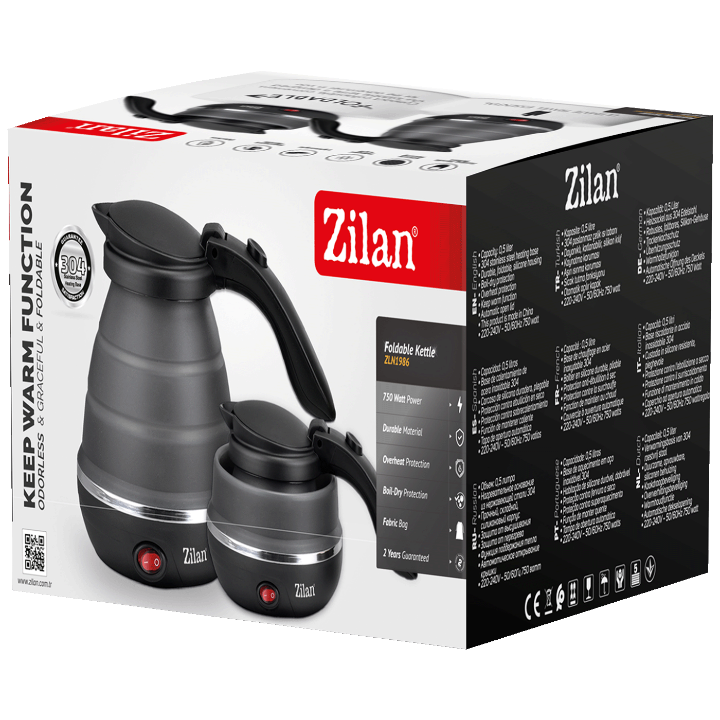 Kuhalo za vodu ZILAN ZLN1986 sklopivo 0.5 l 750 W-4