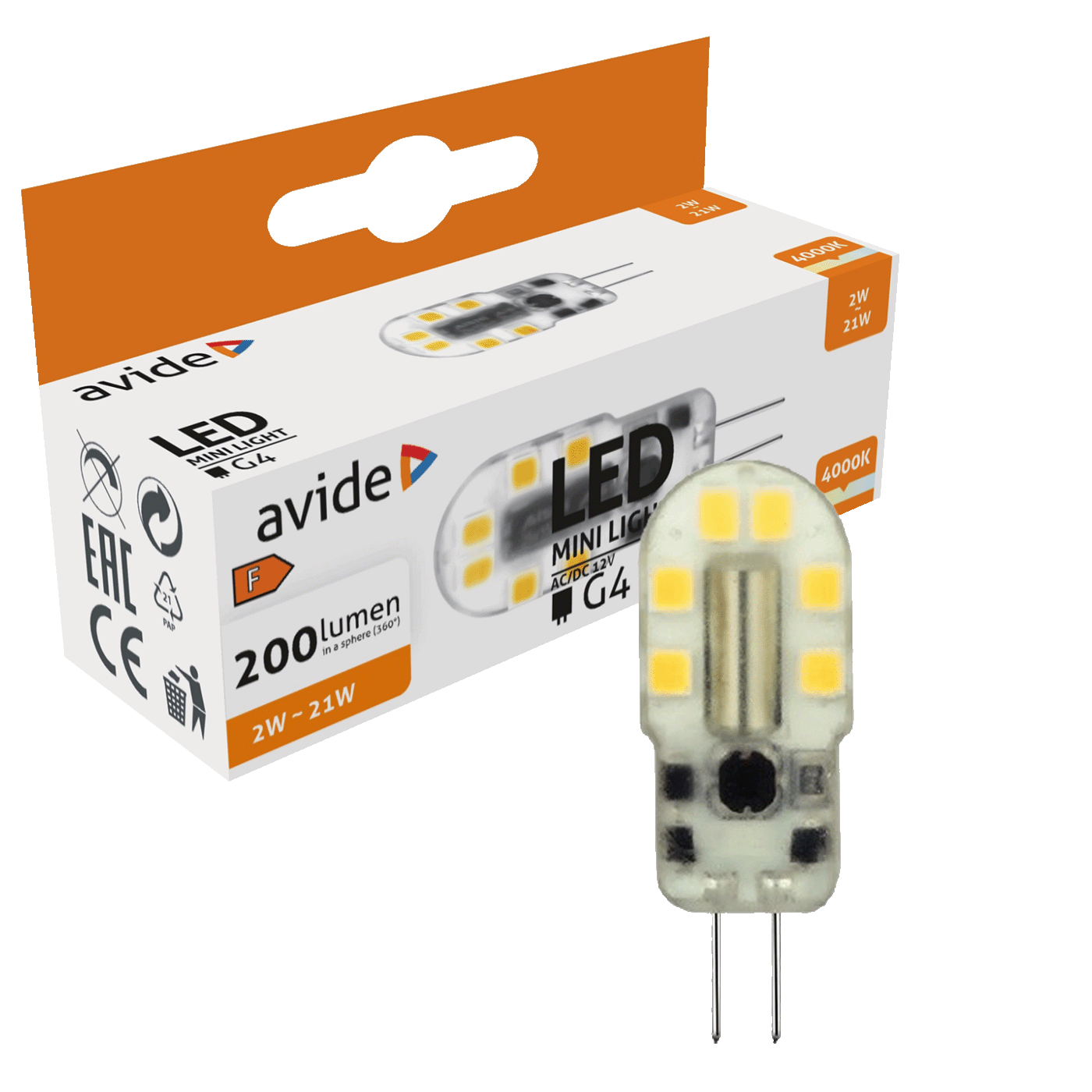 Žarulja AVIDE G4 LED 2W 4000K bijela svjetlost-0