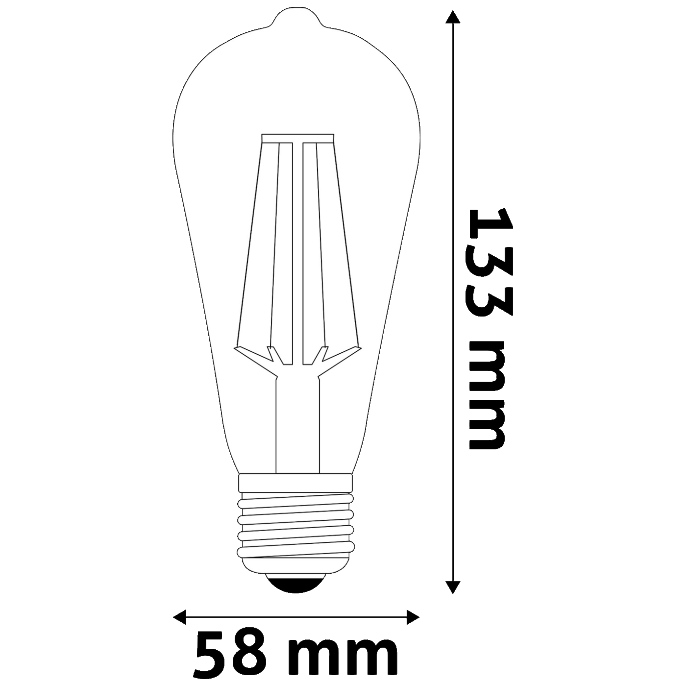 Žarulja LED AVIDE Filament ST58 4.9W E27 4000K bijela svjetlost-2