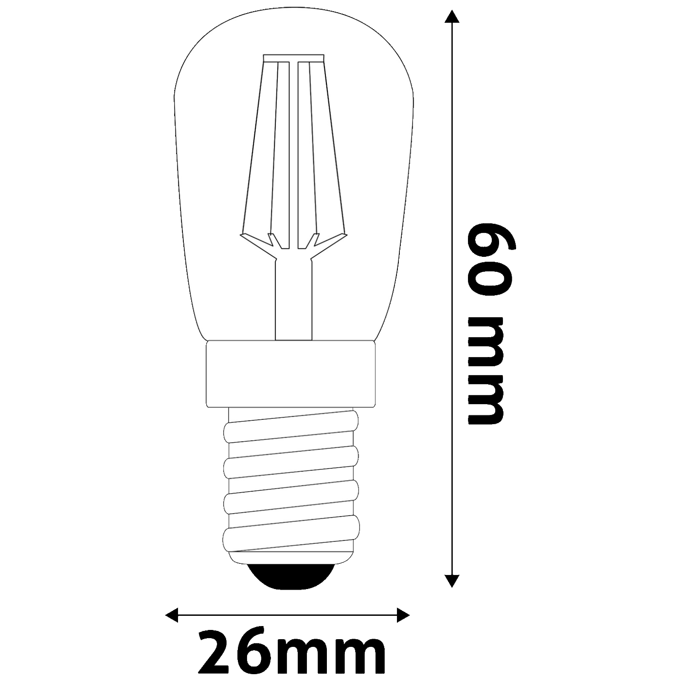 Žarulja AVIDE LED 2W E14 4000K bijela svjetlost - Filament T26-2