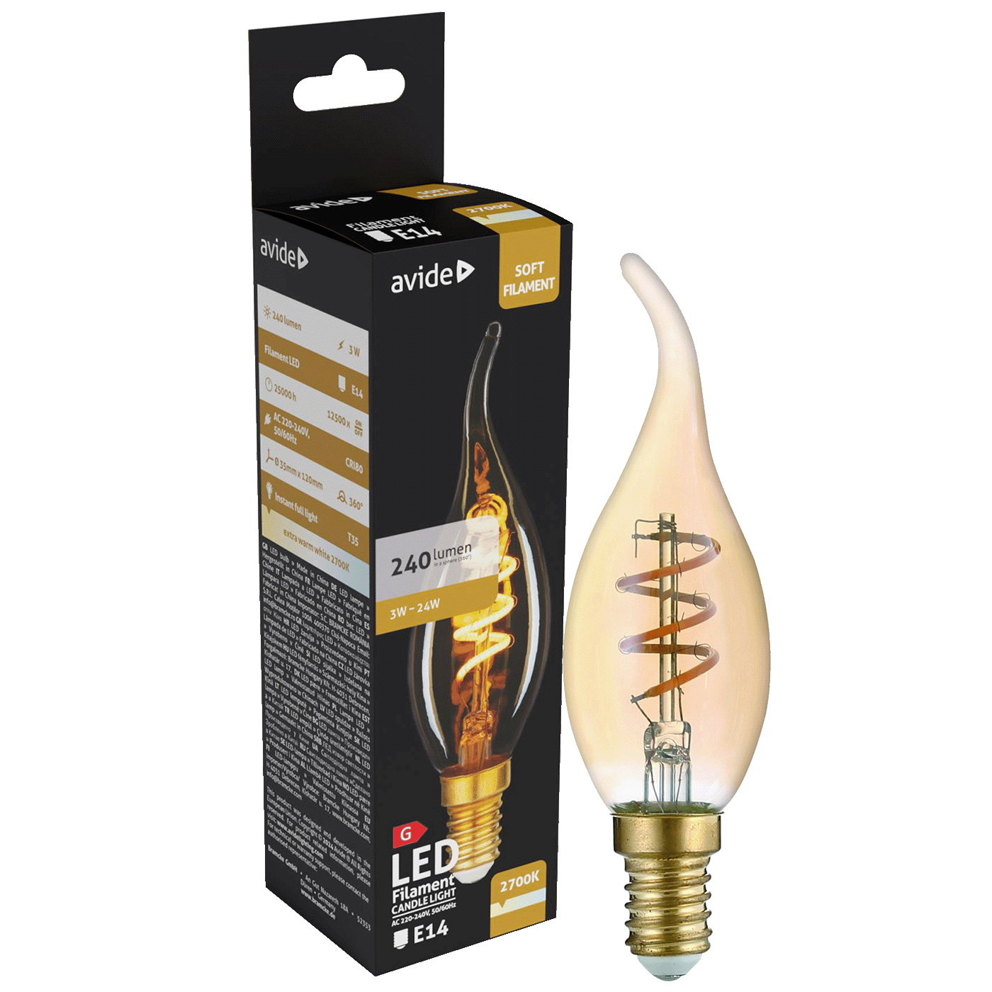 Žarulja LED AVIDE 3W E14 2700K topla bijela svjetlost