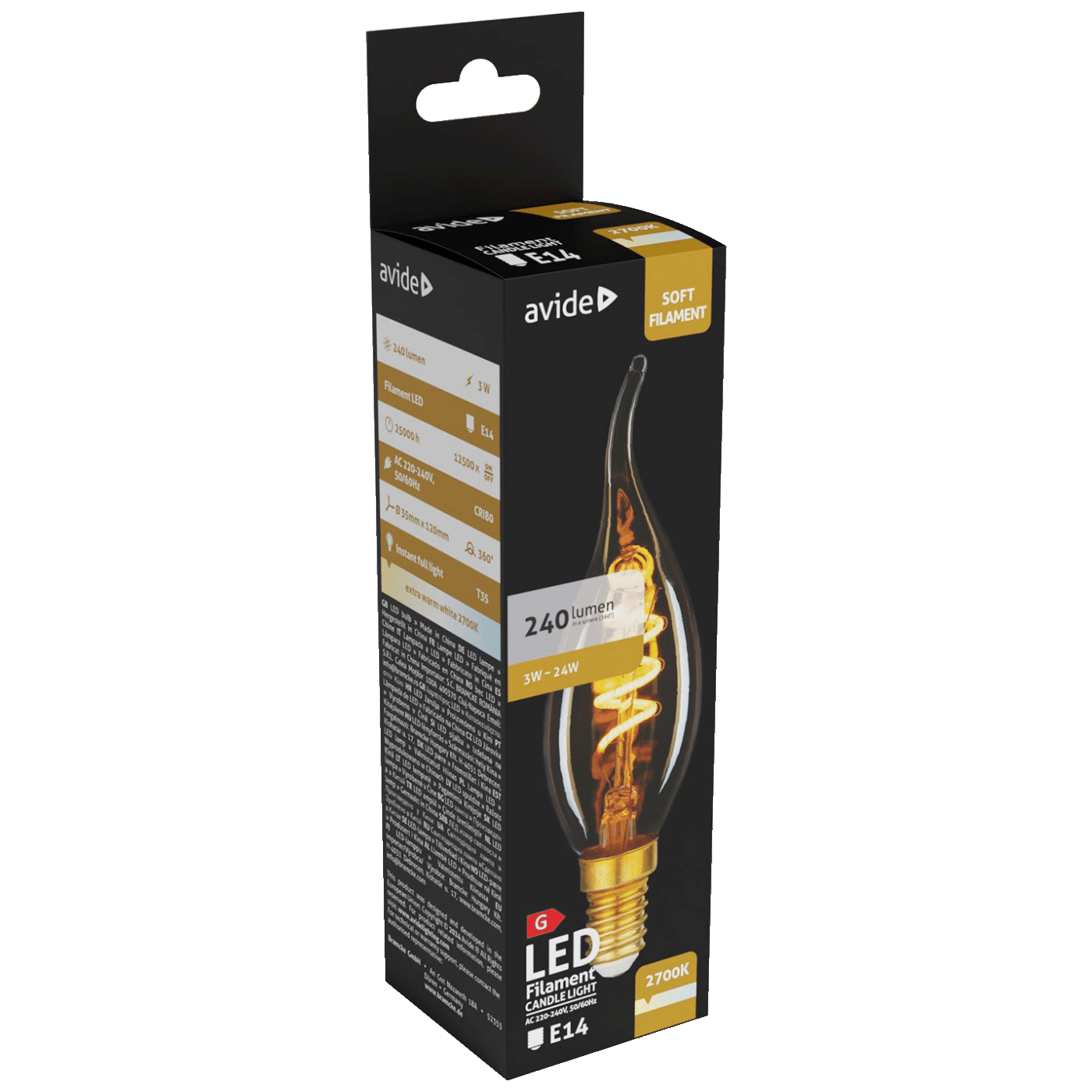Žarulja LED AVIDE 3W E14 2700K topla bijela svjetlost-3