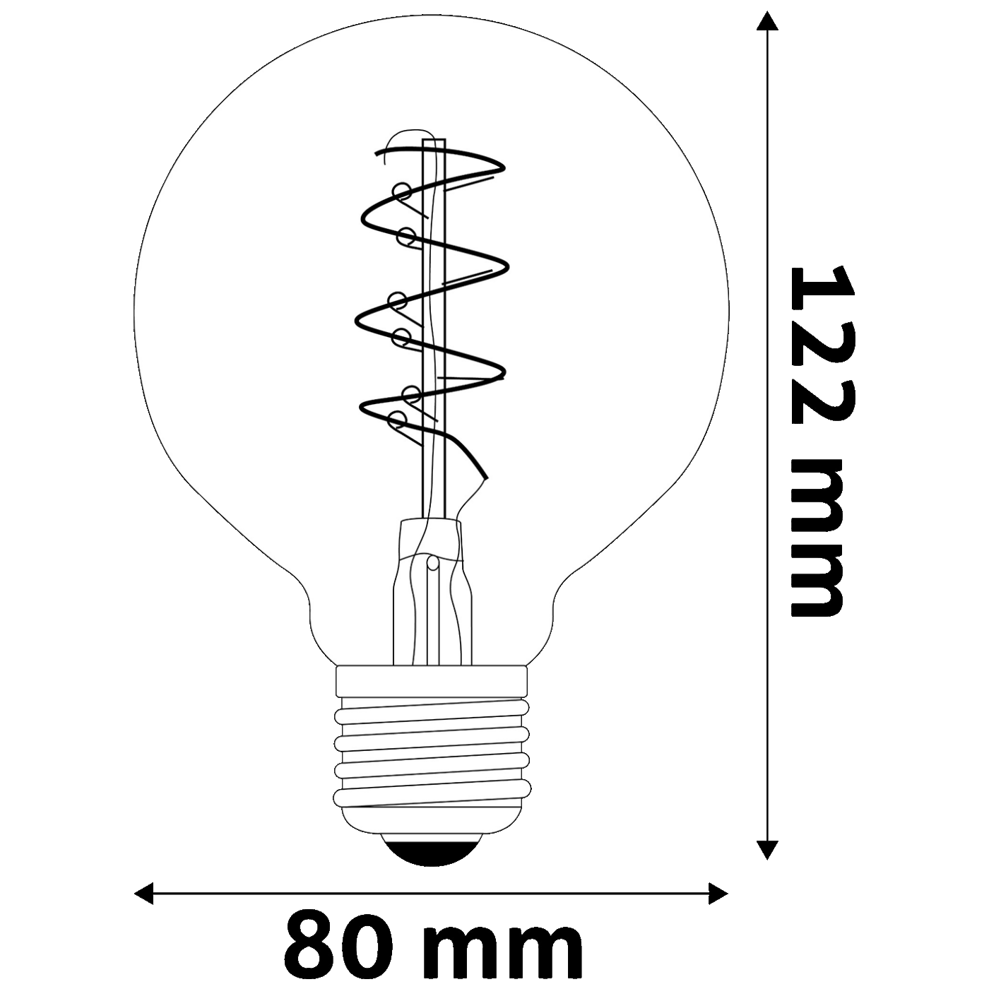 Žarulja AVIDE LED Soft Filament G80 4.5W E27 (2700K, 400 lm, E27, IP20)-2