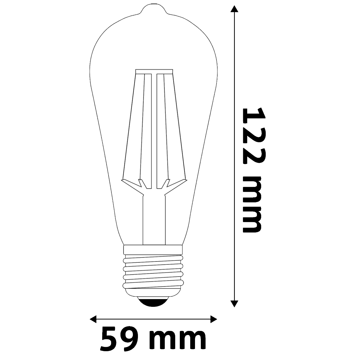Žarulja LED AVIDE Soft Filament ST58 4.5W E27 2700K-2