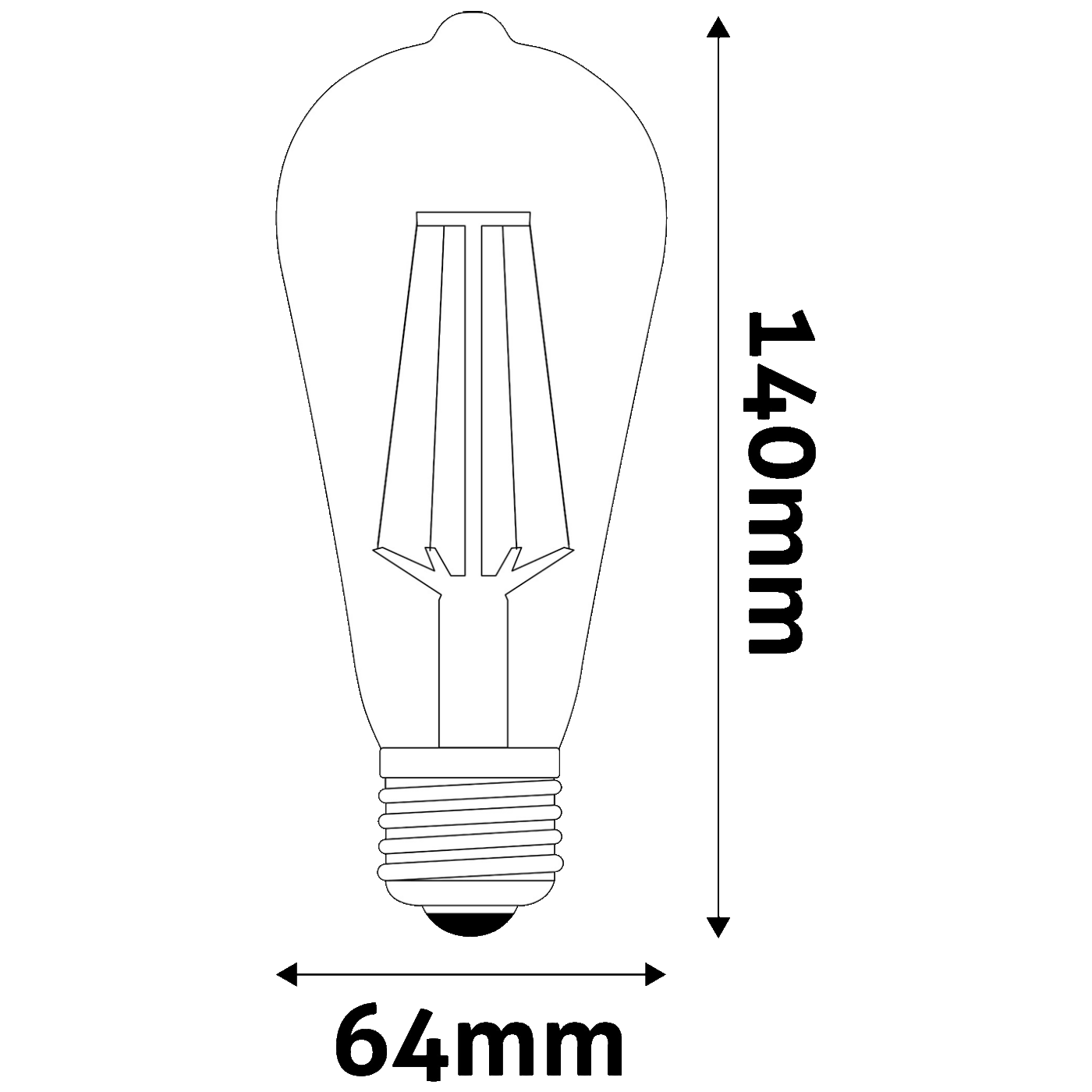 Žarulja LED AVIDE White Filament ST64 8.5W E27 4000K bijela svjetlost-2