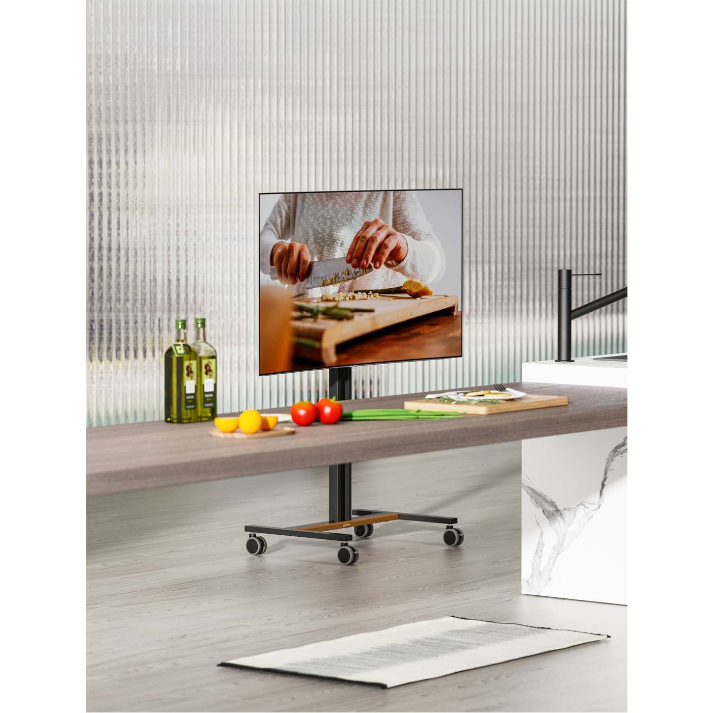 Pokretni podni stalak MANHATTAN 34"-55" 35 kg crni-1