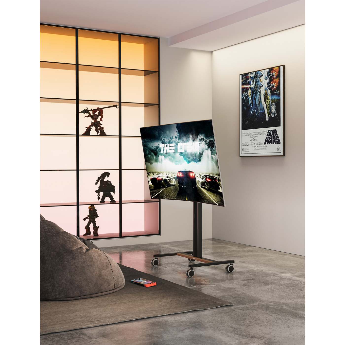 Pokretni podni stalak MANHATTAN 34"-55" 35 kg crni-3