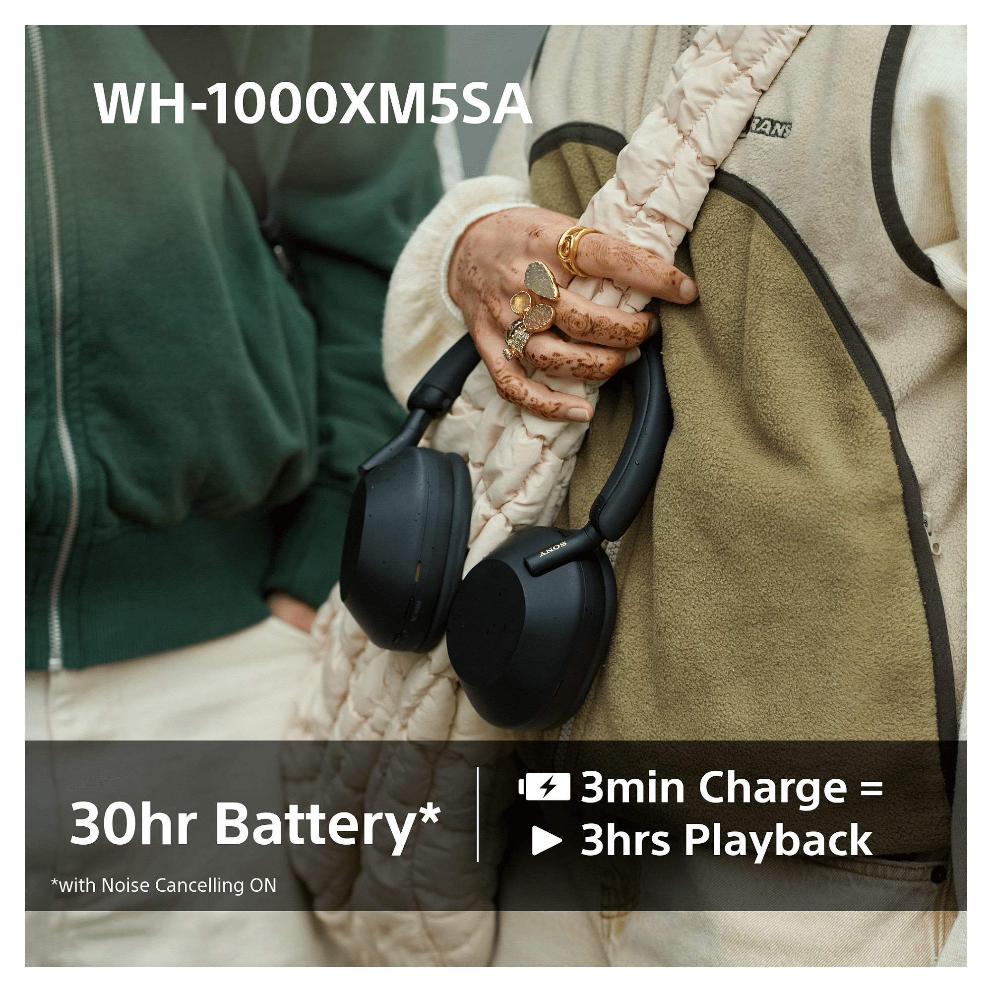 Slušalice SONY WH-1000XM5SA Over-Ear crne (ANC, bežične i žične)-9