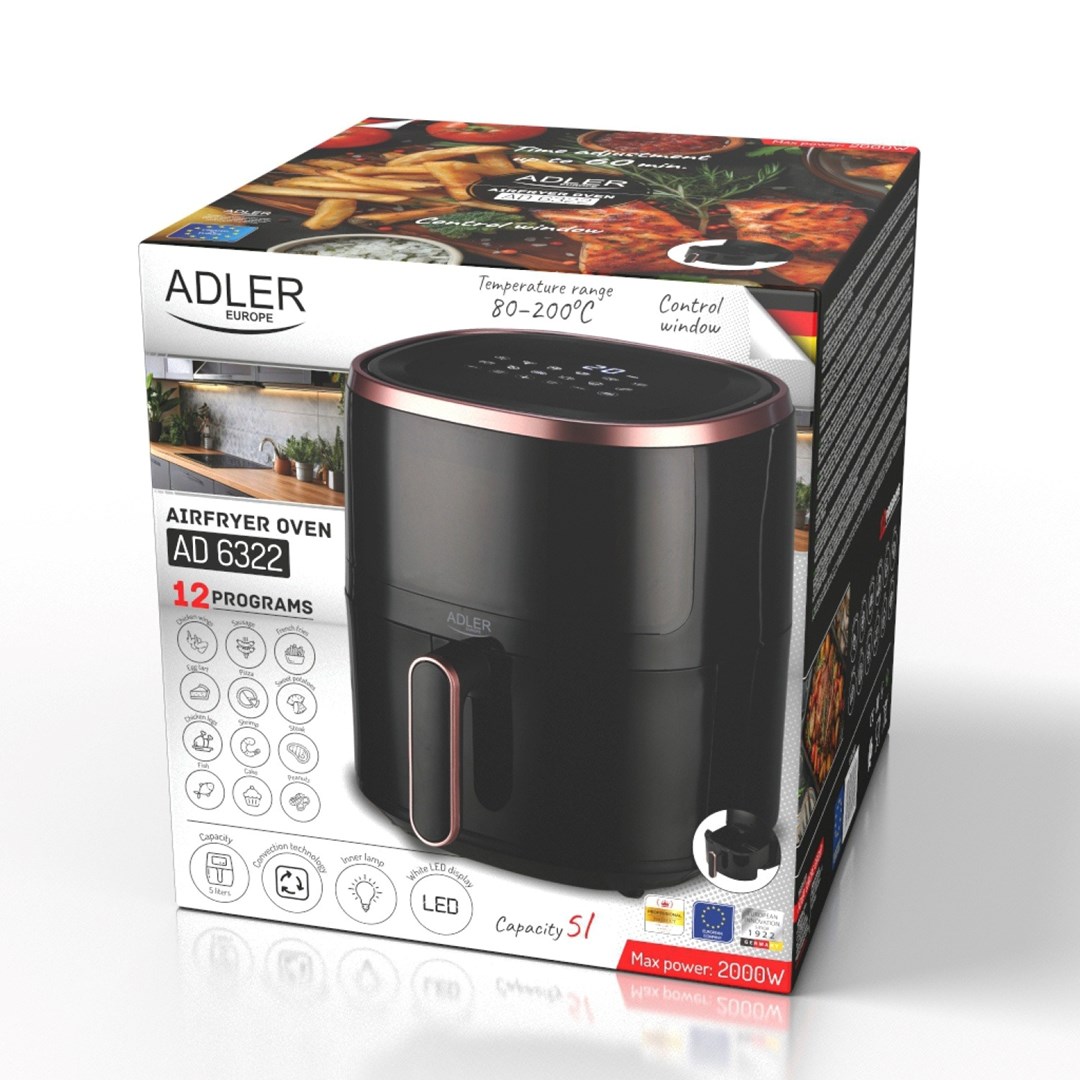 Friteza ADLER AD 6322 Air fryer 5.0 L crna boja-15
