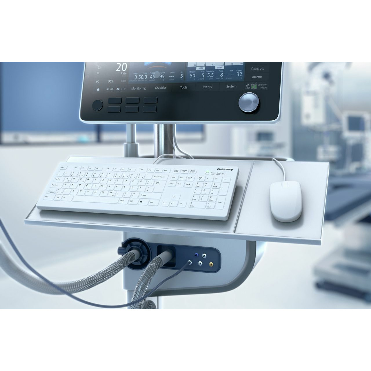 Tipkovnica CHERRY AK-C8112 Medical [DE] bijela kabelska – internacionalna non HR tipkovnica-5