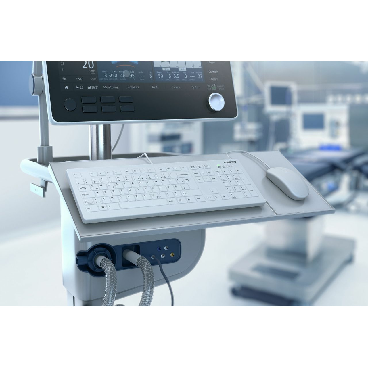 Tipkovnica CHERRY AK-C8112 Medical [DE] bijela kabelska – internacionalna non HR tipkovnica-6