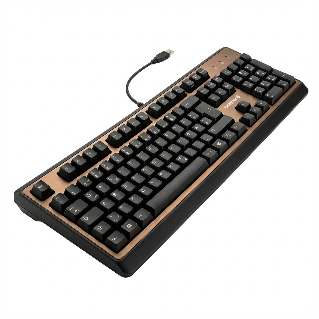 Tipkovnica CHERRY KC 200 MX2A SILENT RED crna/brončana – internacionalna non HR tipkovnica-0