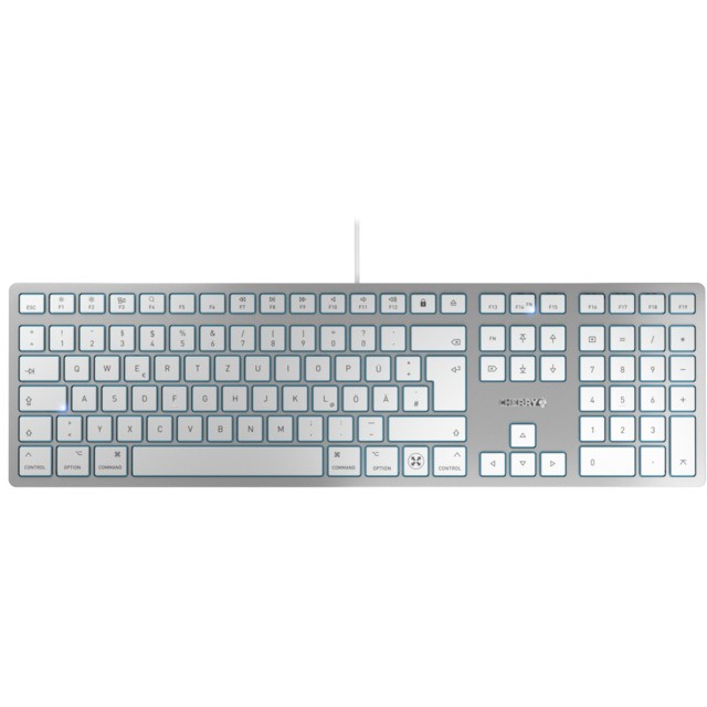 Tipkovnica CHERRY KC 6000 C FOR MAC (DE-Layout, žičana, srebrna/bijela) – internacionalna non HR tipkovnica