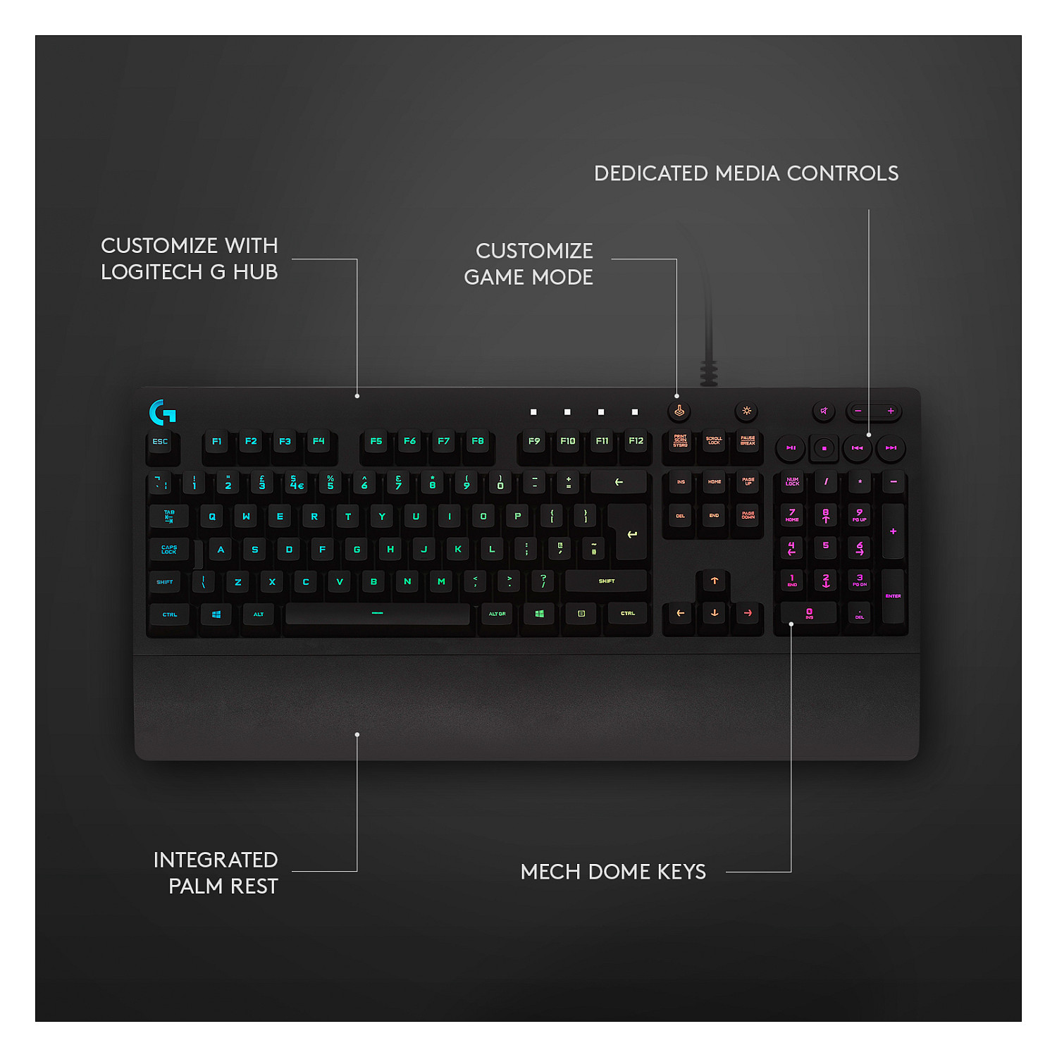 Gaming tipkovnica LOGITECH G213 PRODIGY – internacionalna non HR tipkovnica-10