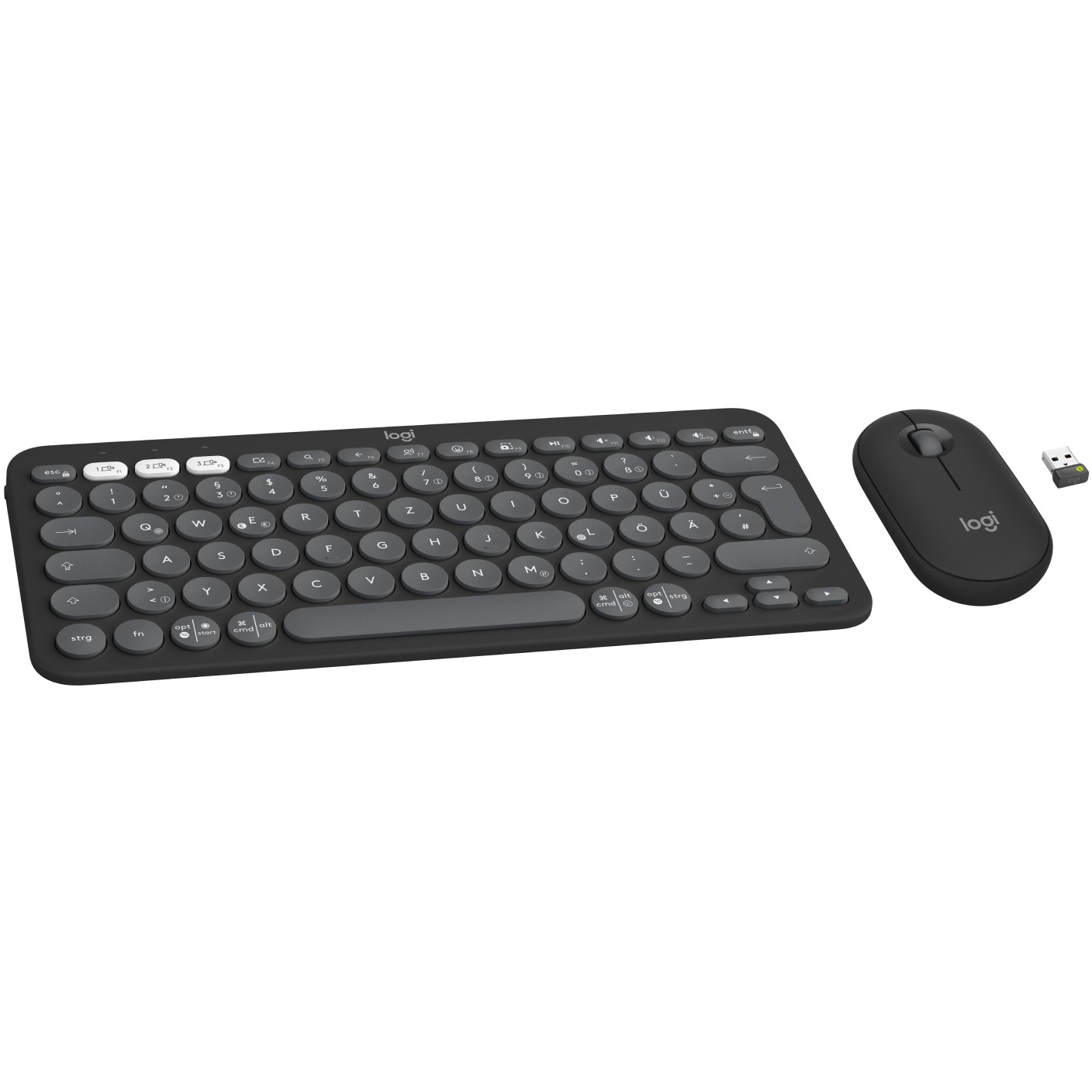 Tipkovnica i miš LOGITECH PEBBLE 2 COMBO TONAL GRAPHITE – internacionalna non HR tipkovnica-1