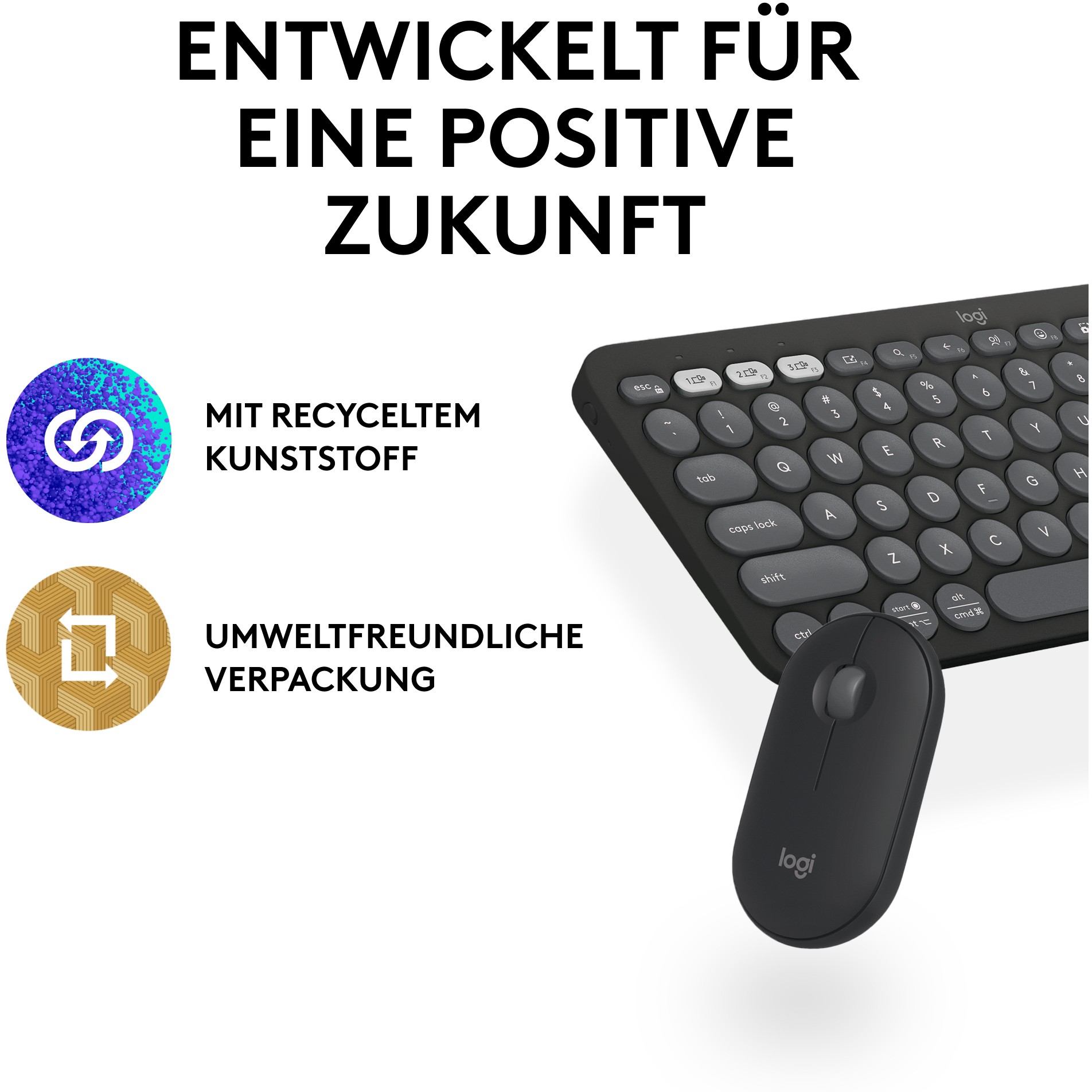 Tipkovnica i miš LOGITECH PEBBLE 2 COMBO TONAL GRAPHITE – internacionalna non HR tipkovnica-3