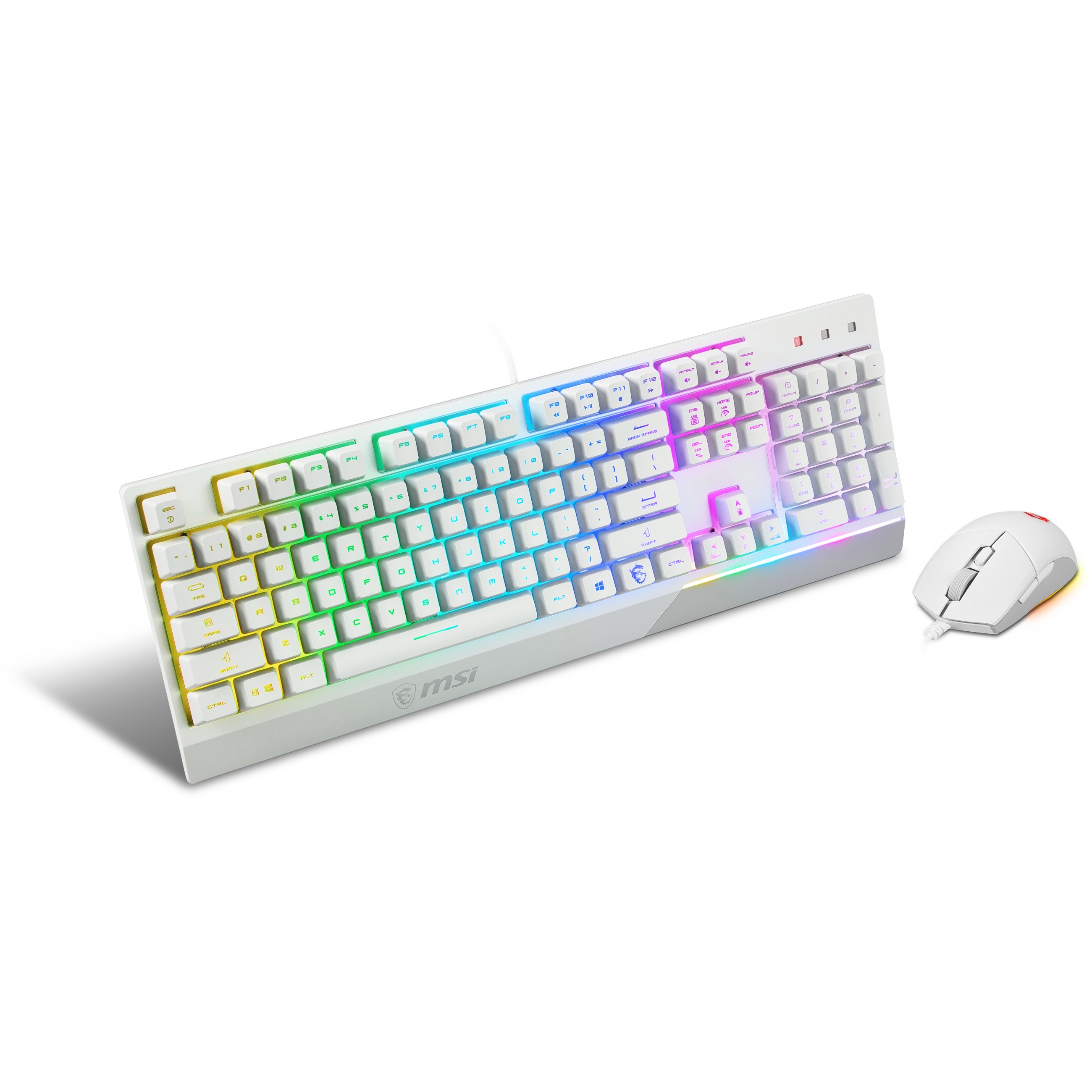Gaming tipkovnica i miš MSI Vigor GK30 Combo (RGB, bijela)