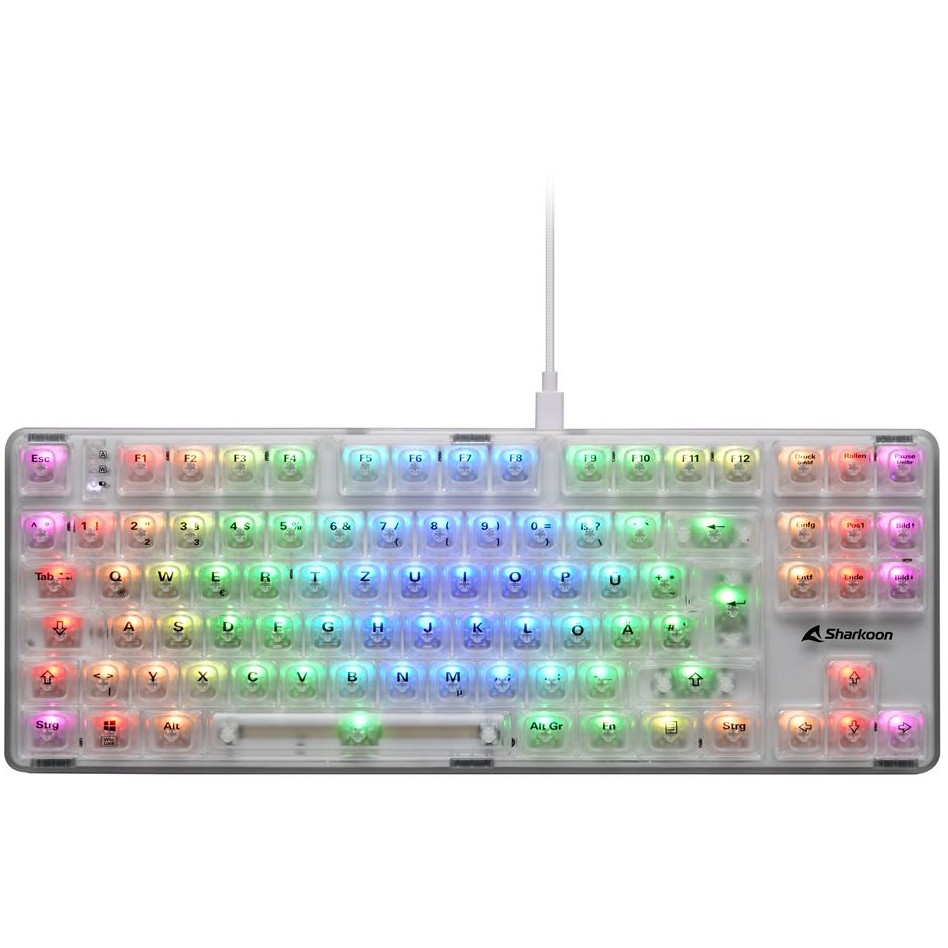 Gaming tipkovnica SHARKOON Crystal Shark bijela boja DE – internacionalna non HR tipkovnica-0