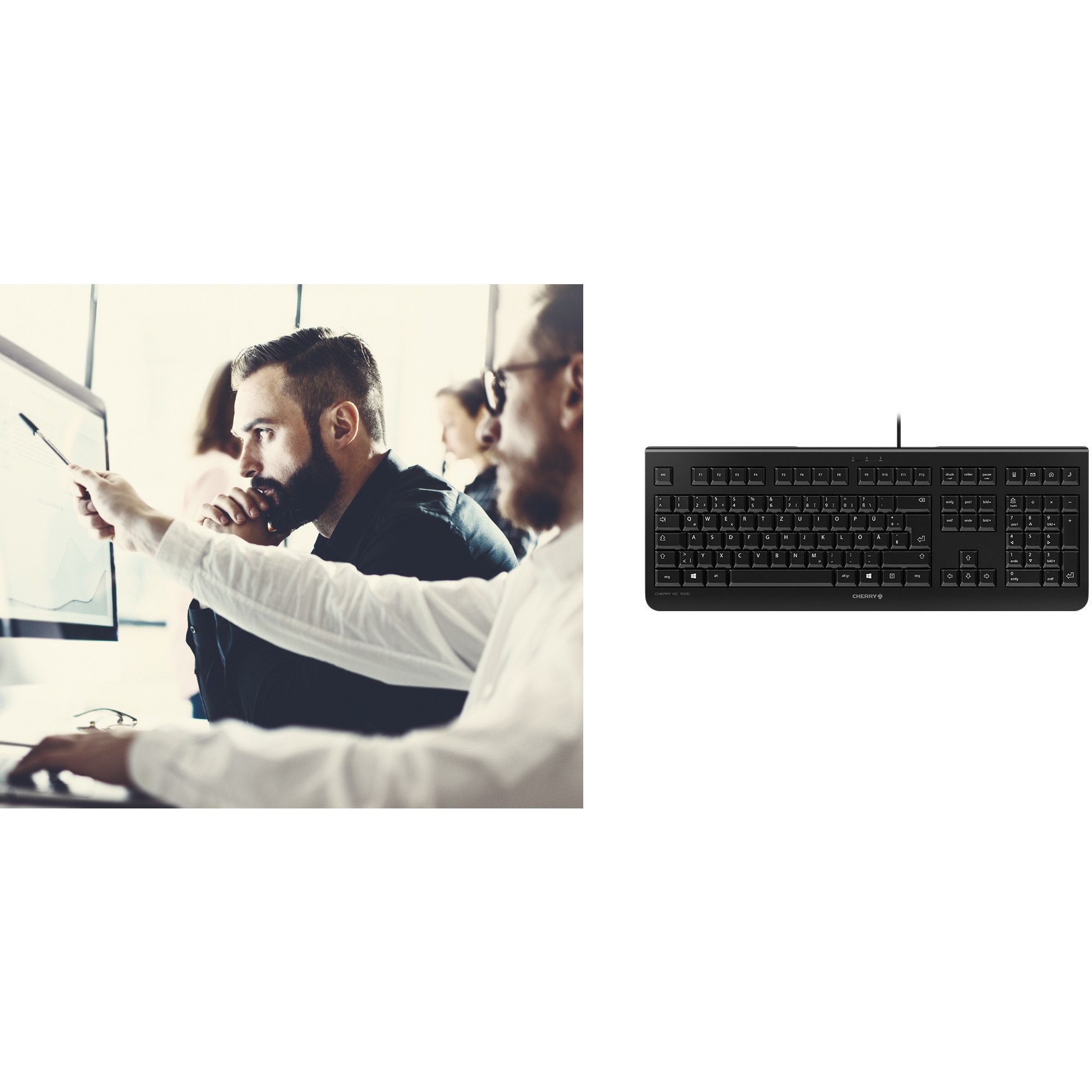 Tipkovnica CHERRY KC 1000 crna boja USB mađarsko raspored – internacionalna non HR tipkovnica-4