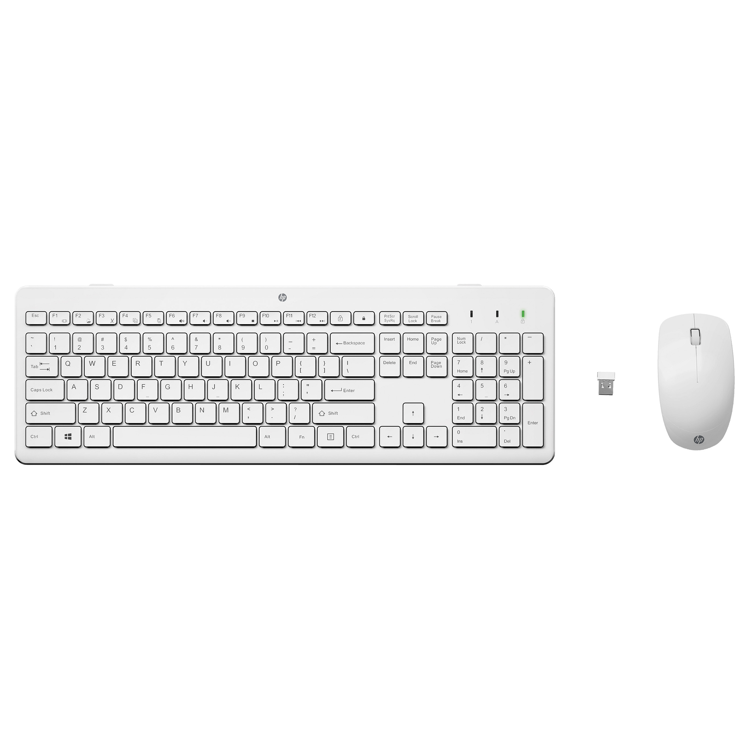 Set tipkovnica i miš HP 230 (bežični, bijela boja, de layout)