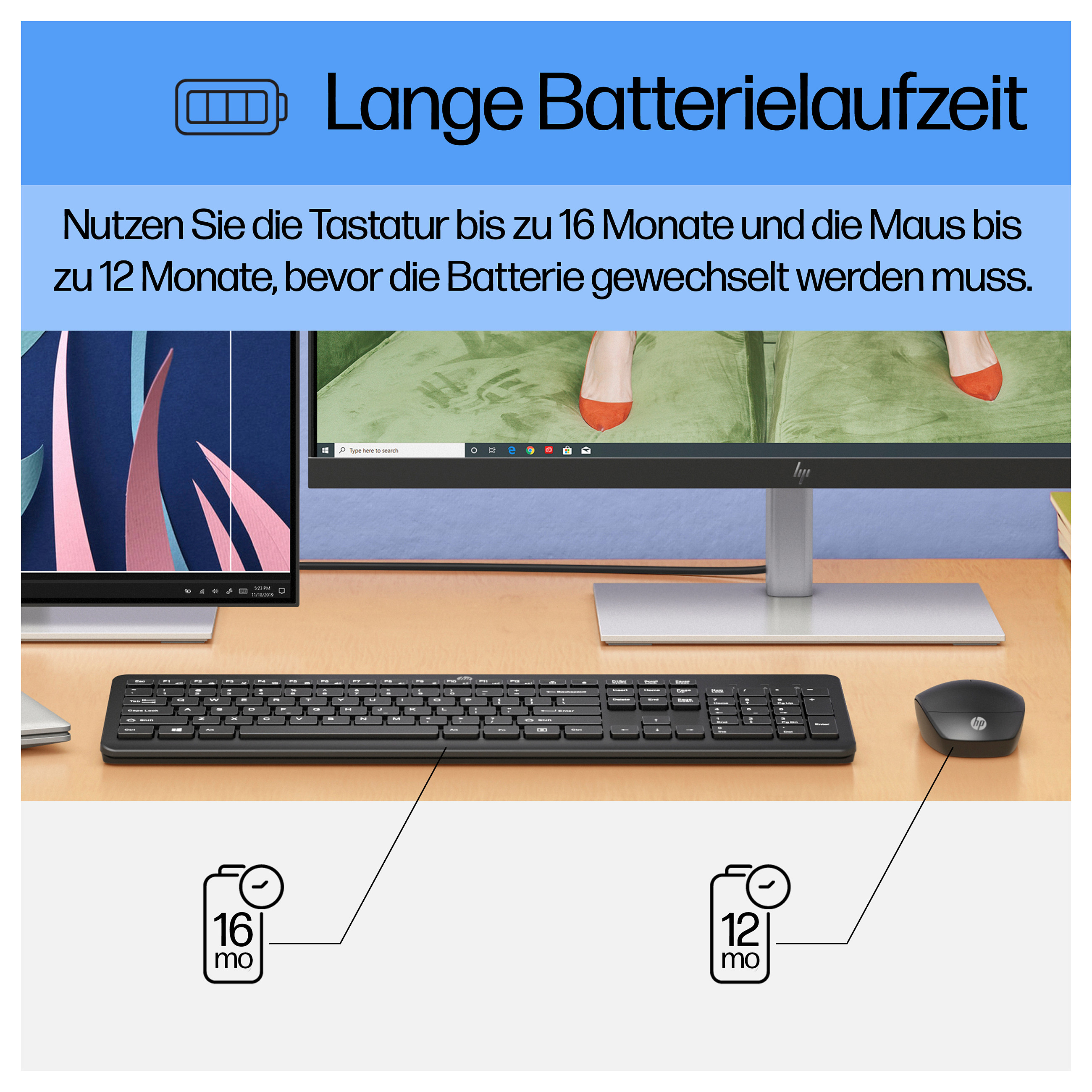 Set tipkovnica i miš HP 230 (bežični, bijela boja, de layout)-8