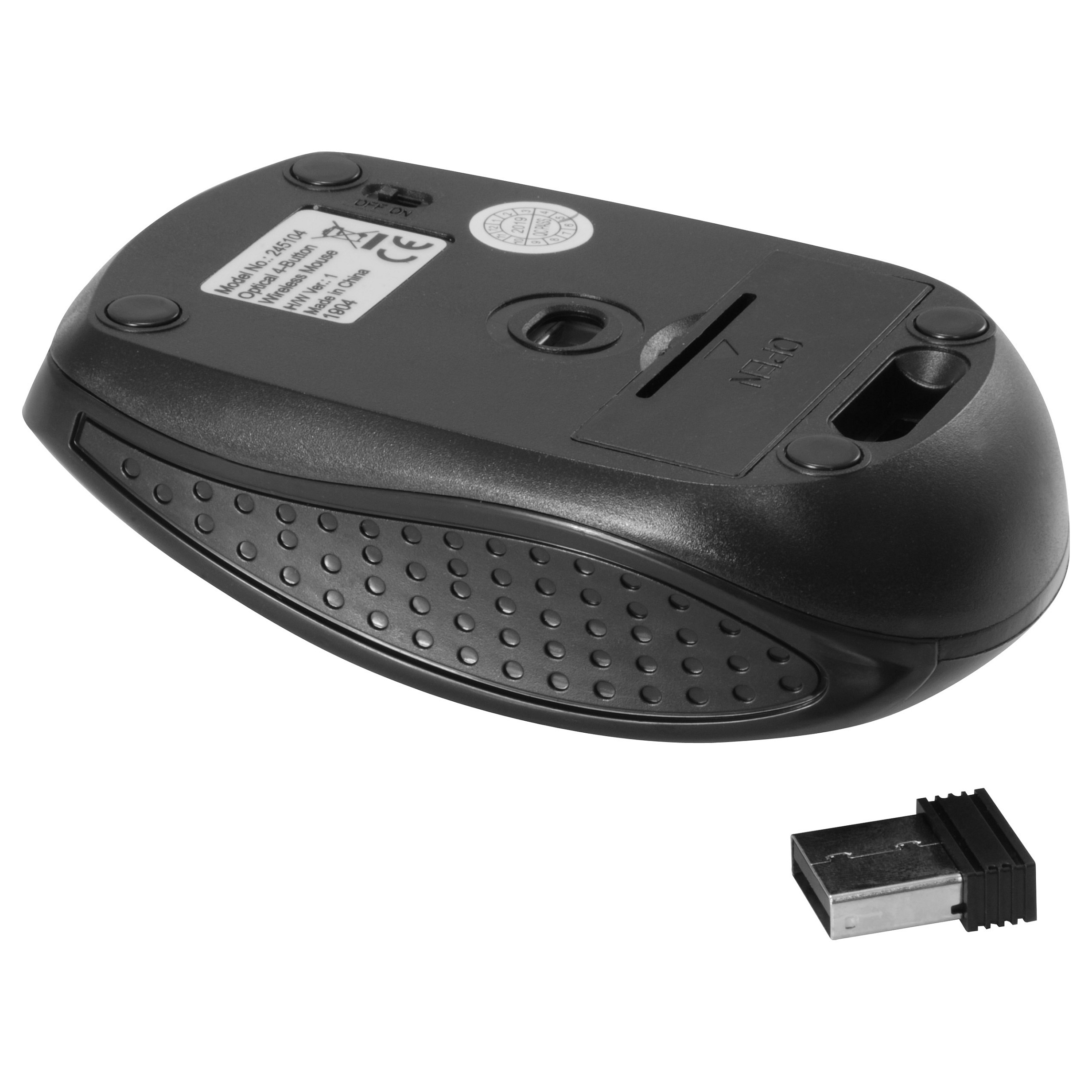 Optička miš EQUIP Optische Maus kabellos USB Travel 4 Tasten R+L crna boja-4