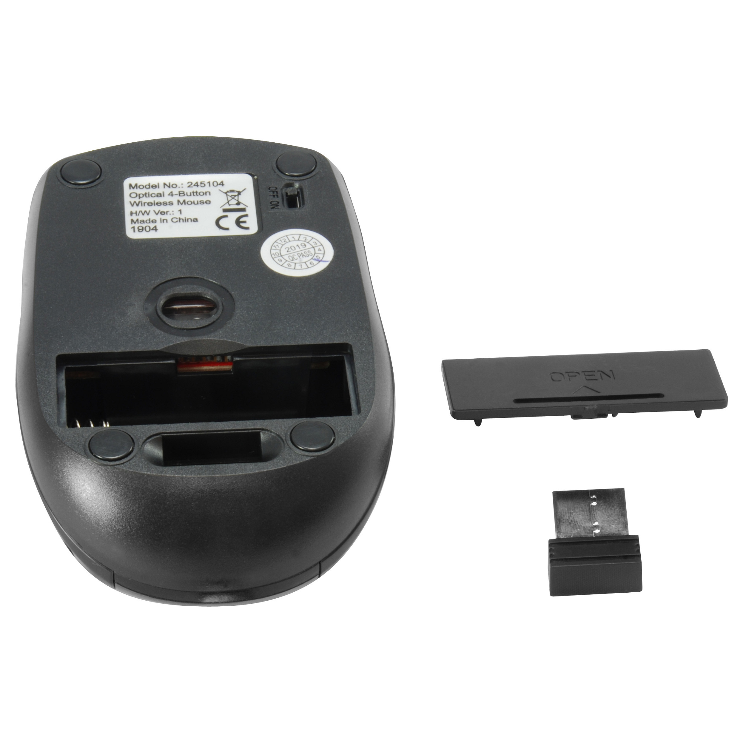 Optička miš EQUIP Optische Maus kabellos USB Travel 4 Tasten R+L crna boja-5
