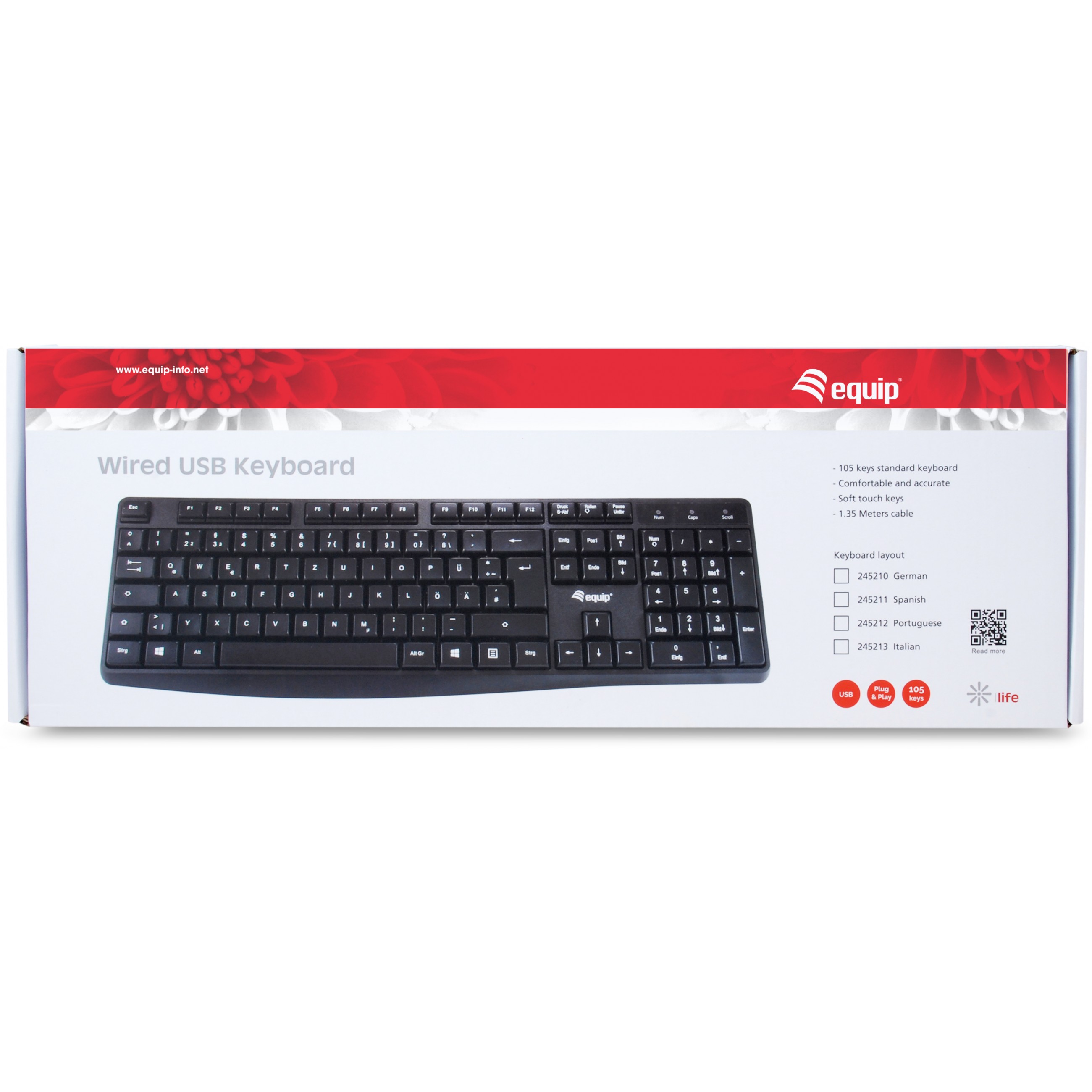 Tipkovnica EQUIP 245210 USB crna boja njemačka verzija – internacionalna non HR tipkovnica-2