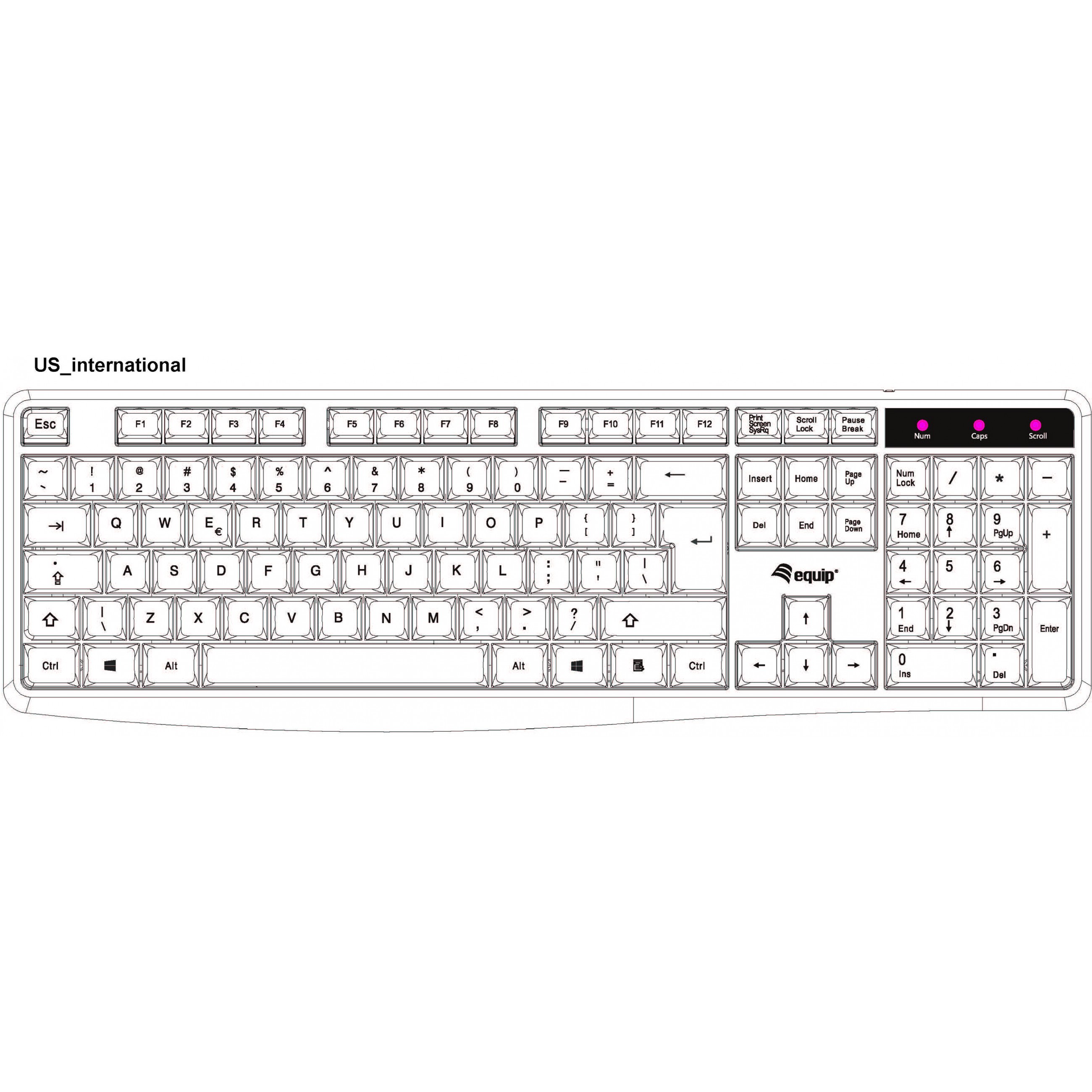 Tipkovnica EQUIP 245215 USB crna boja US Layout – internacionalna non HR tipkovnica-4