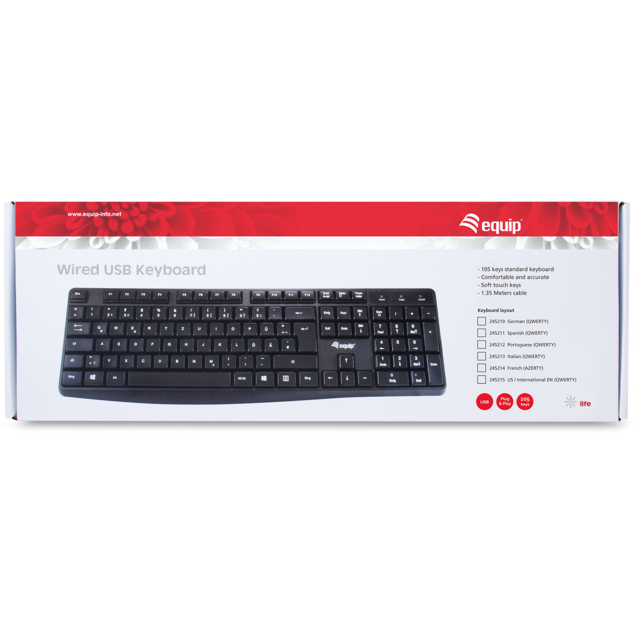Tipkovnica EQUIP 245215 USB crna boja US Layout – internacionalna non HR tipkovnica-6