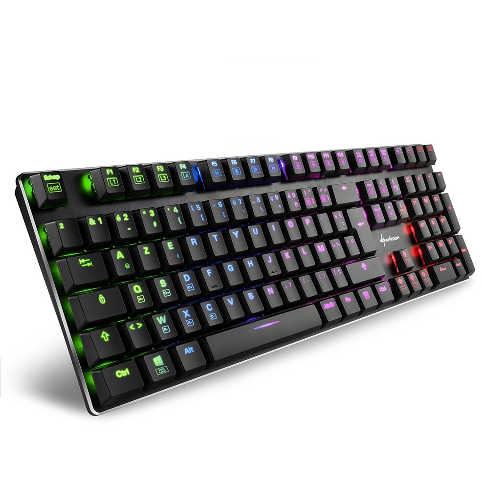 Tipkovnica SHARKOON PureWriter RGB (FR raspored, Kailh Choc Low Profile Blue) – internacionalna non HR tipkovnica-0