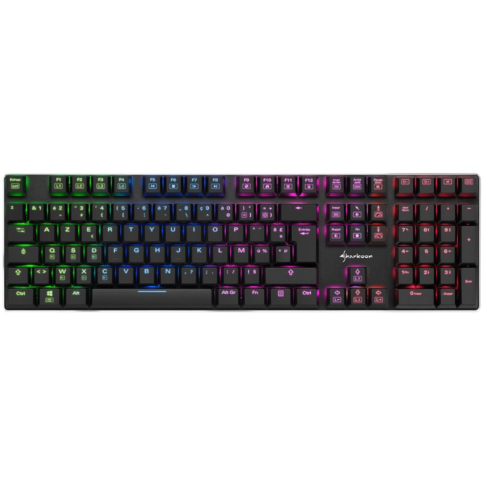 Tipkovnica SHARKOON PureWriter RGB (FR raspored, Kailh Choc Low Profile Blue) – internacionalna non HR tipkovnica-1