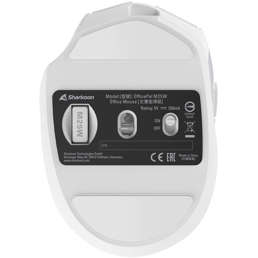 Maus SHARKOON OfficePal M25W (bežična, 2.4 GHz, ergonomski dizajn, RGB osvjetljenje)-1