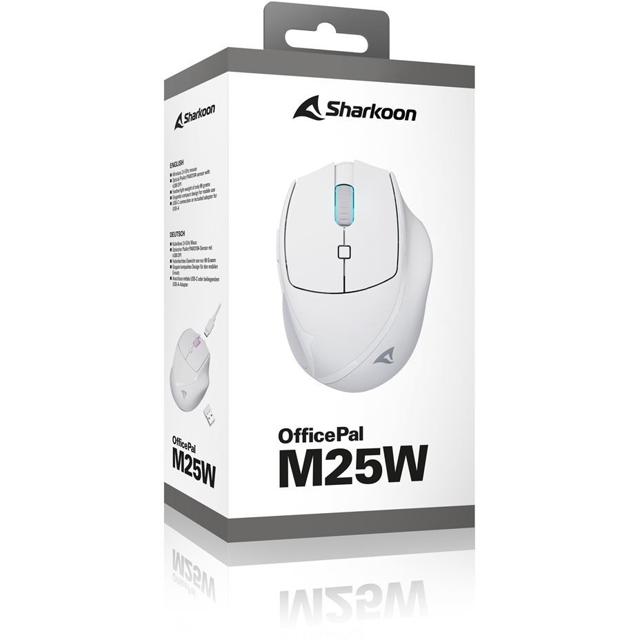 Maus SHARKOON OfficePal M25W (bežična, 2.4 GHz, ergonomski dizajn, RGB osvjetljenje)-7