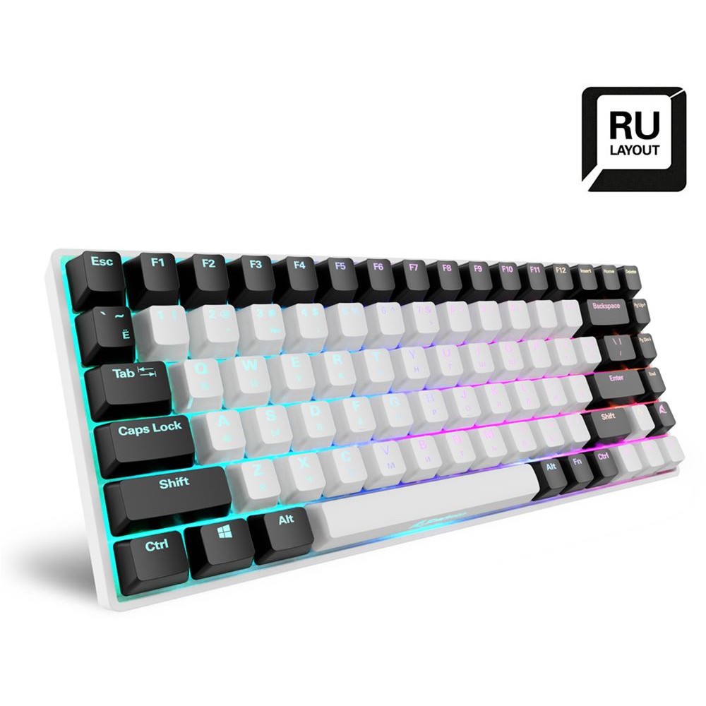Tipkovnica SHARKOON SKILLER SGK50 S3 (wei. RU-Layout. Gateron Yellow) – internacionalna non HR tipkovnica-1
