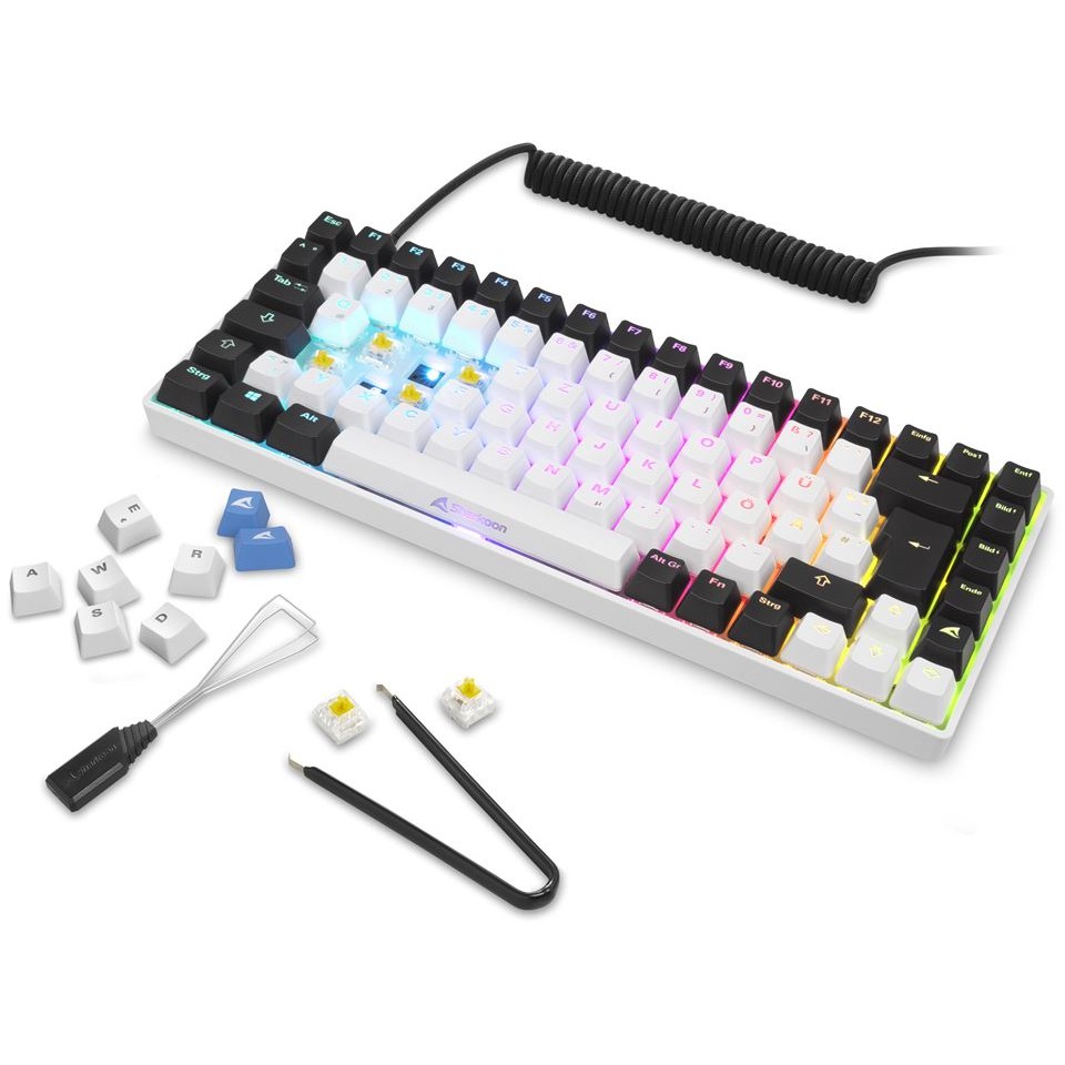 Tipkovnica SHARKOON SKILLER SGK50 S3 (wei. RU-Layout. Gateron Yellow) – internacionalna non HR tipkovnica-7