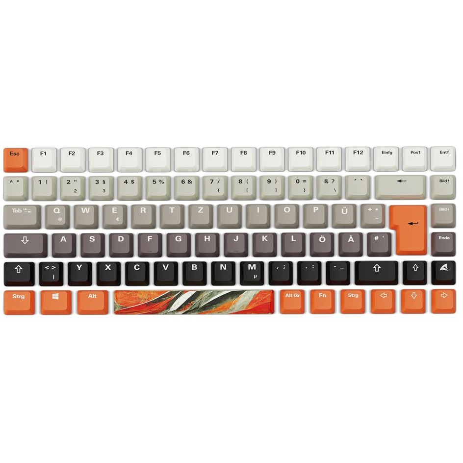 Gaming tipkovnica SHARKOON SKILLER SGK50 S3 Design Bundle D6 (60% format, narančasta/siva)-2