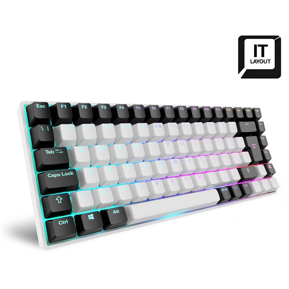 Tipkovnica SHARKOON SKILLER SGK50 S3 (wei. IT-Layout, Gateron Yellow) – internacionalna non HR tipkovnica-1