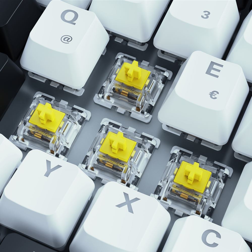 Tipkovnica SHARKOON SKILLER SGK50 S3 (wei. FR-Layout. Gateron Yellow) – internacionalna non HR tipkovnica-2