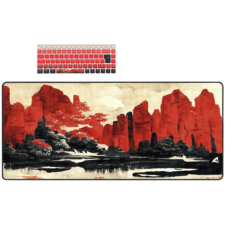 SET DODATAKA SHARKOON SKILLER SGK50 S3 Design Bundle D3 (PBT kapice za tipke, XXL podloga za miš, crveno/crna)-0