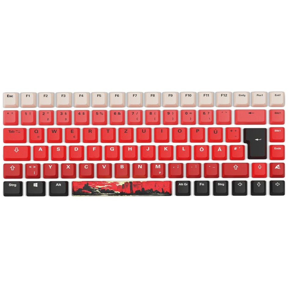 SET DODATAKA SHARKOON SKILLER SGK50 S3 Design Bundle D3 (PBT kapice za tipke, XXL podloga za miš, crveno/crna)-2