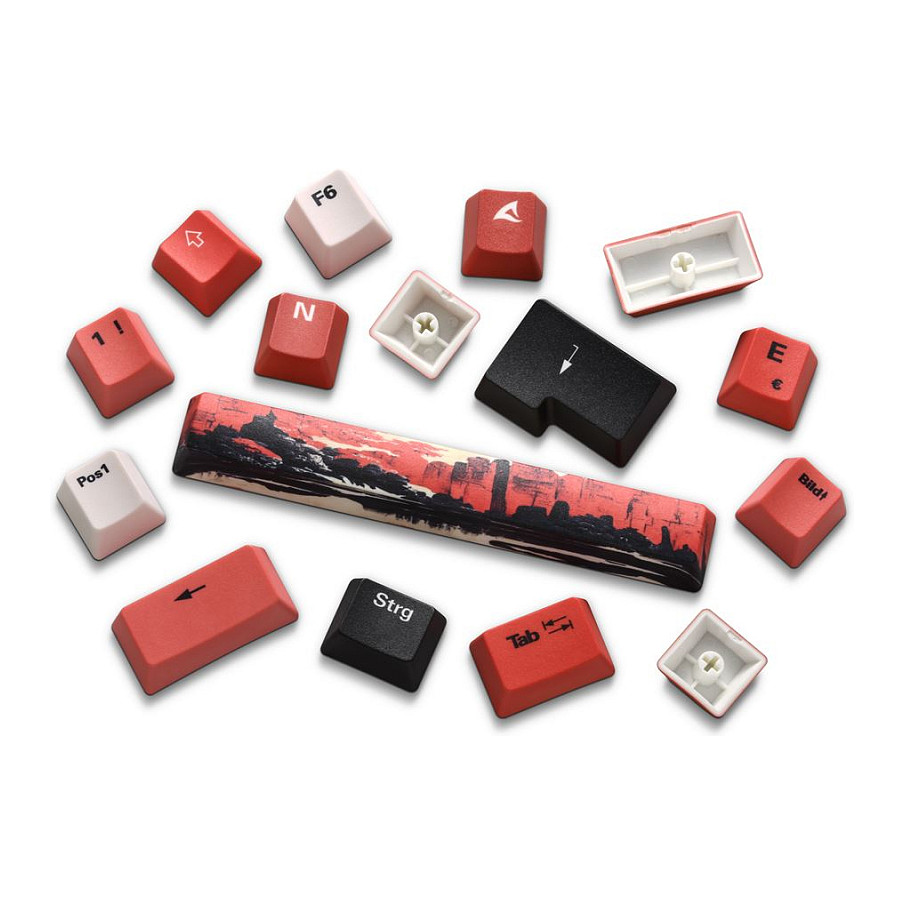 SET DODATAKA SHARKOON SKILLER SGK50 S3 Design Bundle D3 (PBT kapice za tipke, XXL podloga za miš, crveno/crna)-4