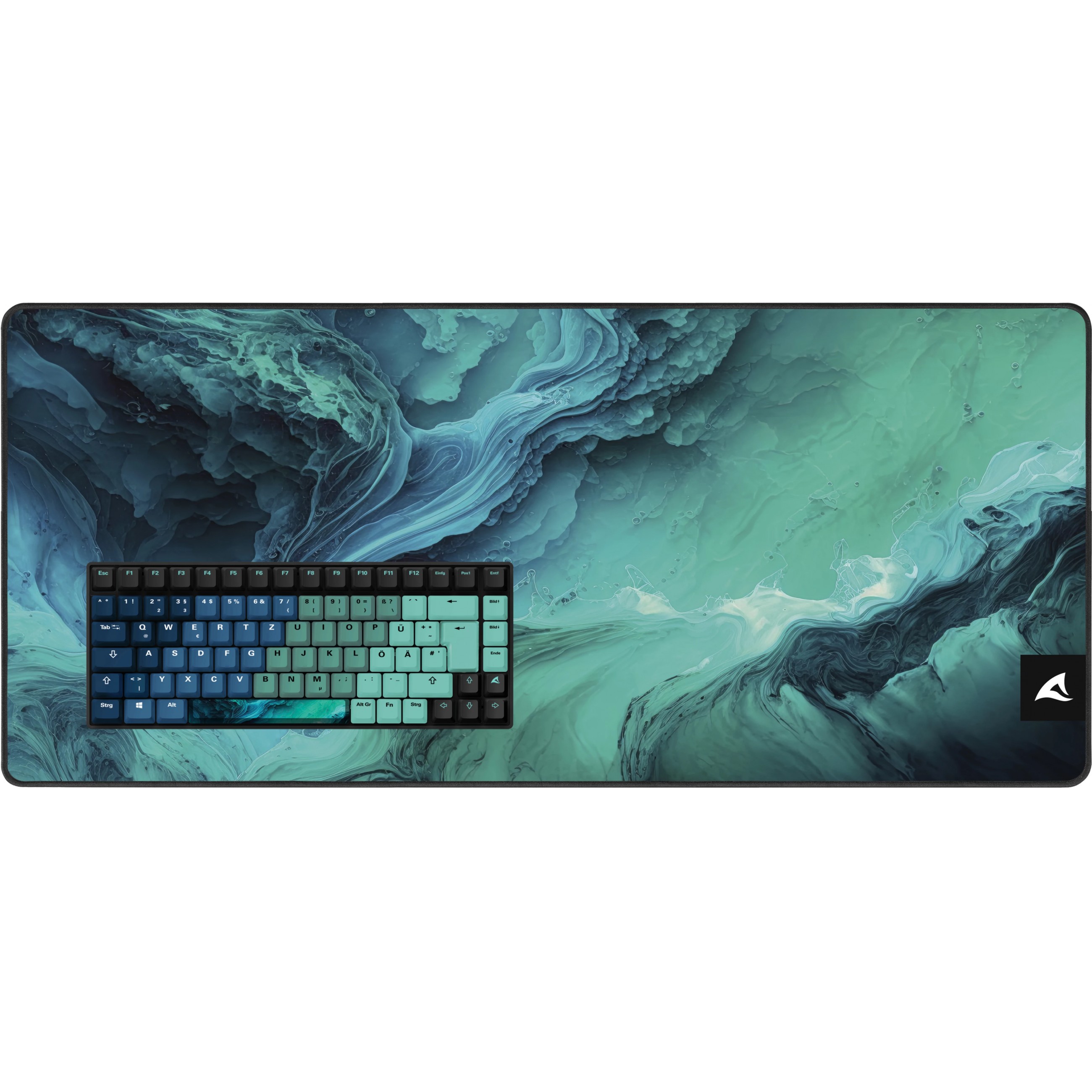 Set tipkovničkih kapica i podloge za miš SHARKOON SKILLER SGK50 S3 Design Bundle D4 (Tirkizno/Plava)-1