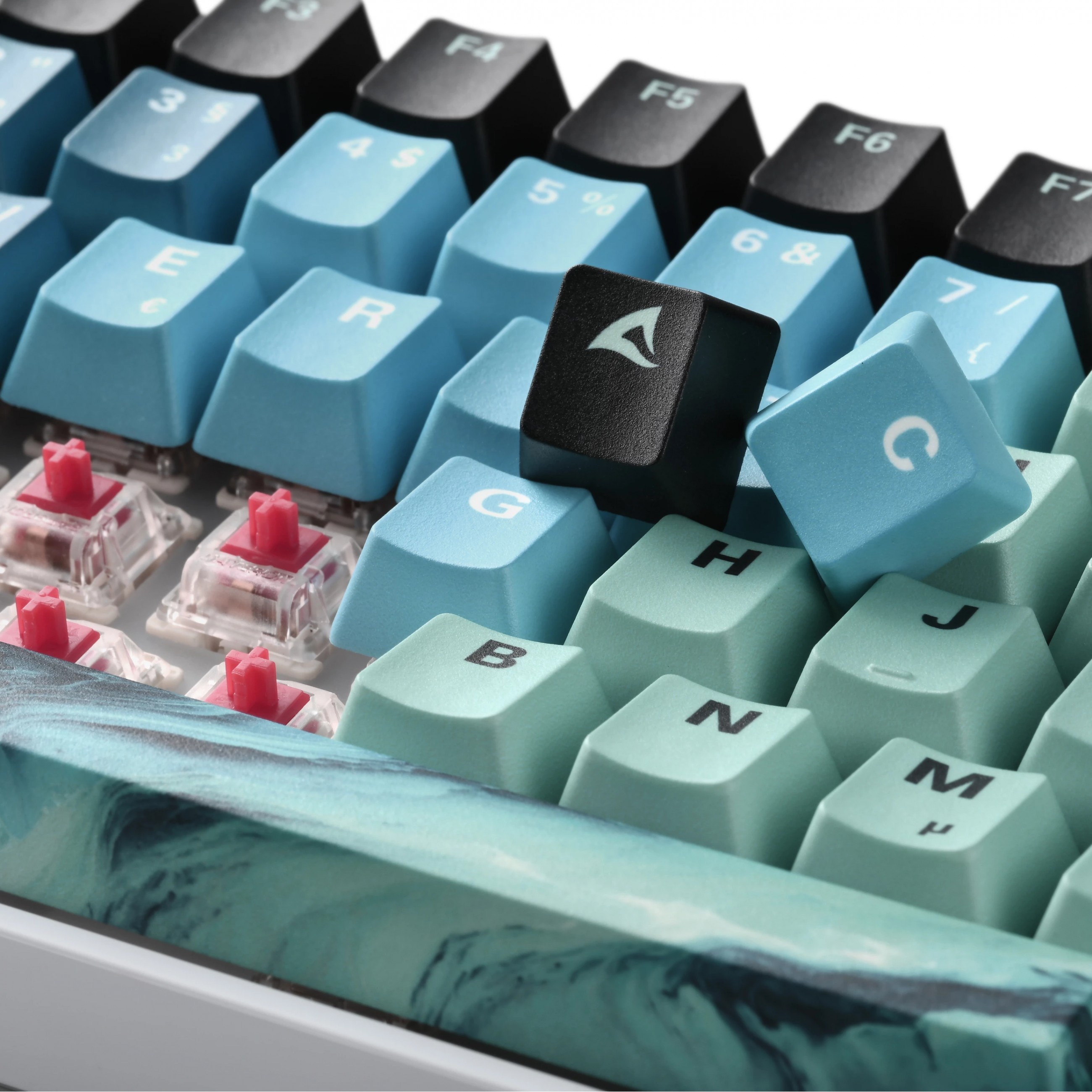 Set tipkovničkih kapica i podloge za miš SHARKOON SKILLER SGK50 S3 Design Bundle D4 (Tirkizno/Plava)-2
